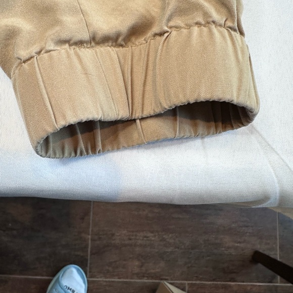 Banana Republic factory tencel pants elastic waist cuff large tan joggers tensil - Picture 8 of 10